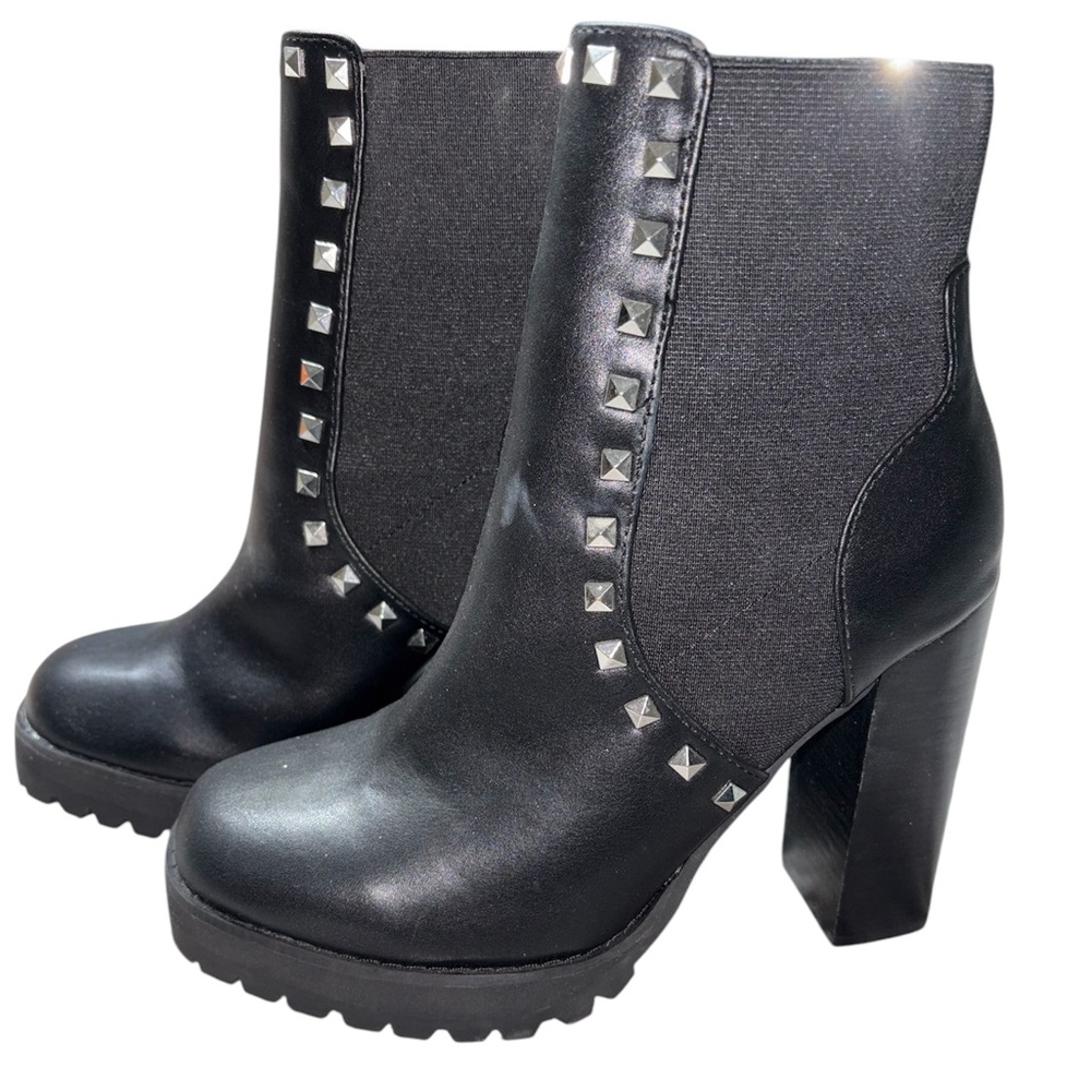 Steve Madden Black Studded Ankle Boots